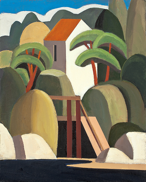 Andy Wooldridge: Low Tide At Fritham Mill 36 x 48 oil on panel