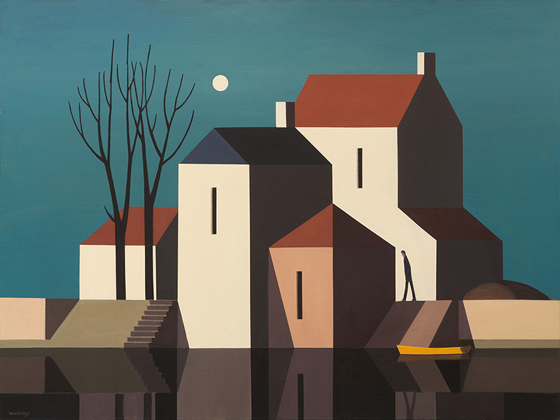 Andy Wooldridge: Low Tide At Fritham Mill 36 x 48 oil on panel