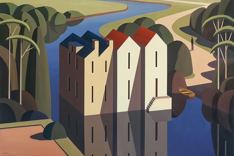 Andy Wooldridge: Low Tide At Fritham Mill 36 x 48 oil on panel